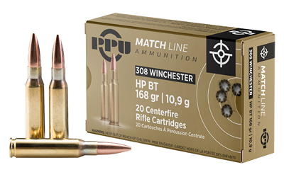 PPU .308 WIN MATCH 168GR HPBT 20/200
