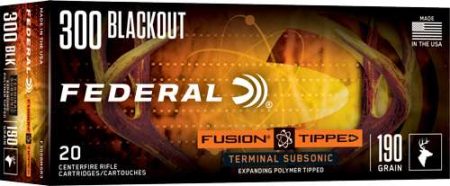 FEDERAL 300 BLK 190GR FUSION SUBSONIC EXPANDING 20 RD/BX 10 BX/CS