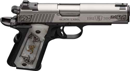 BROWNING 1911-380 SS/ENGRAVED - 380ACP FS 4.25" WHITE PEARL - Image 3