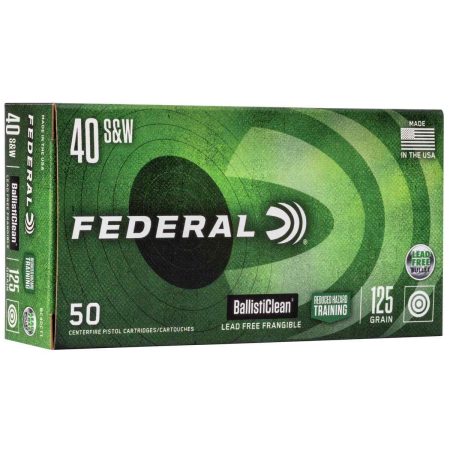 Federal Ballisticlean Frangible Handgun Ammunition .40 S&W 125gr RHT 1300 fps 50/ct
