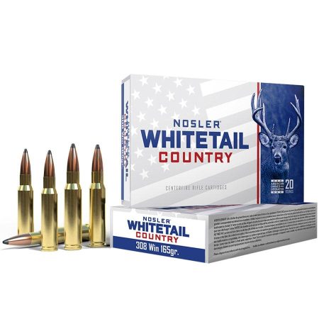 Nosler Whitetail Country Rifle Ammunition .308 Win 165gr SP 2800 fps 20/ct