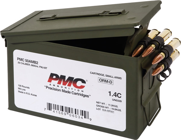 PMC 50 BMG AMMO CAN 660GR - LINKED FMJ-BT 100RD