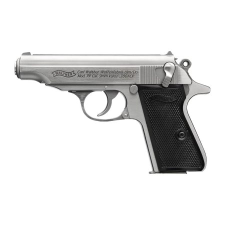 Walther PP Stainless Handgun .32 Auto 8rd Magazines(2) 3.9" Barrel Stainless Frame
